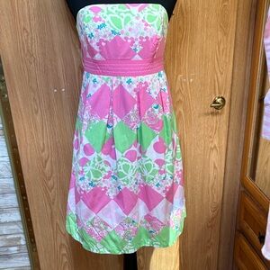 Lilly Pulitzer Pink and Green Garden Party Dress